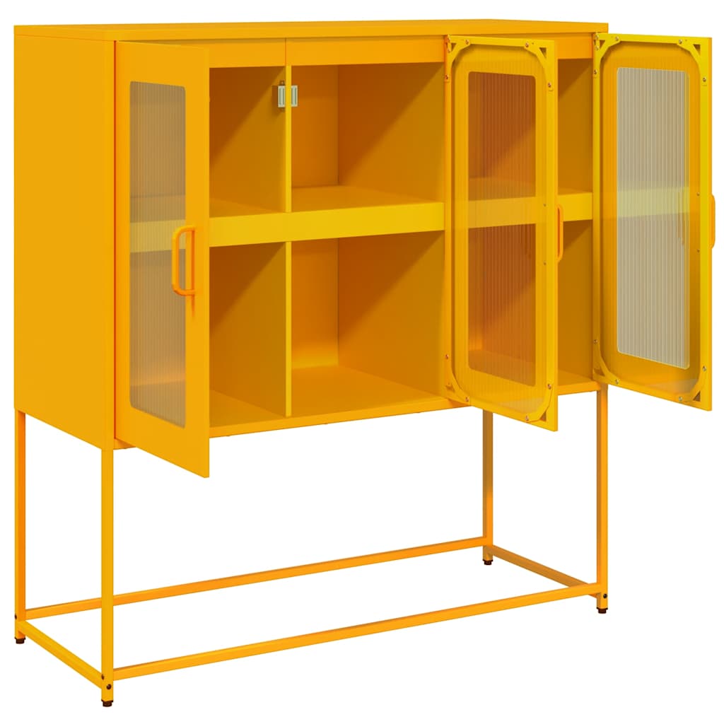 vidaXL Dulap, galben muștar, 100,5x39x107 cm, oțel laminat la rece