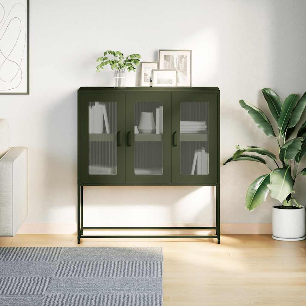 vidaXL Dulap, verde măsliniu, 100,5x39x107 cm, oțel laminat la rece