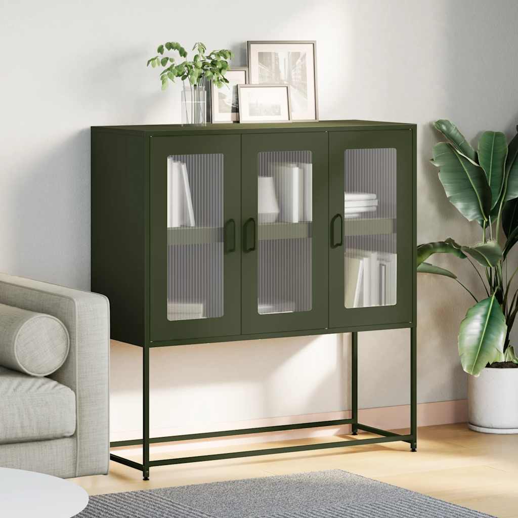 vidaXL Dulap, verde măsliniu, 100,5x39x107 cm, oțel laminat la rece