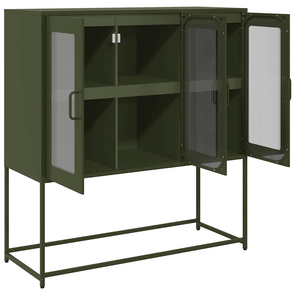 vidaXL Dulap, verde măsliniu, 100,5x39x107 cm, oțel laminat la rece