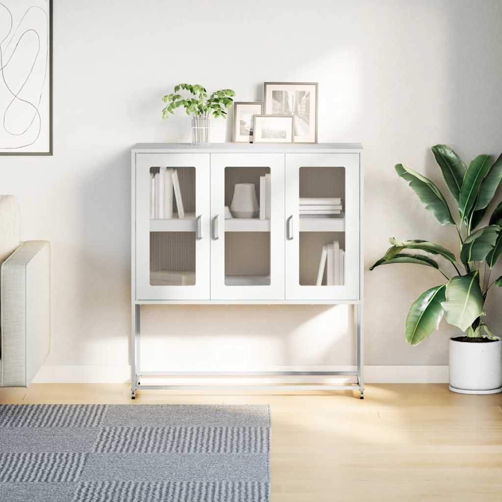vidaXL Dulap, alb, 100,5x39x107 cm, oțel laminat la rece