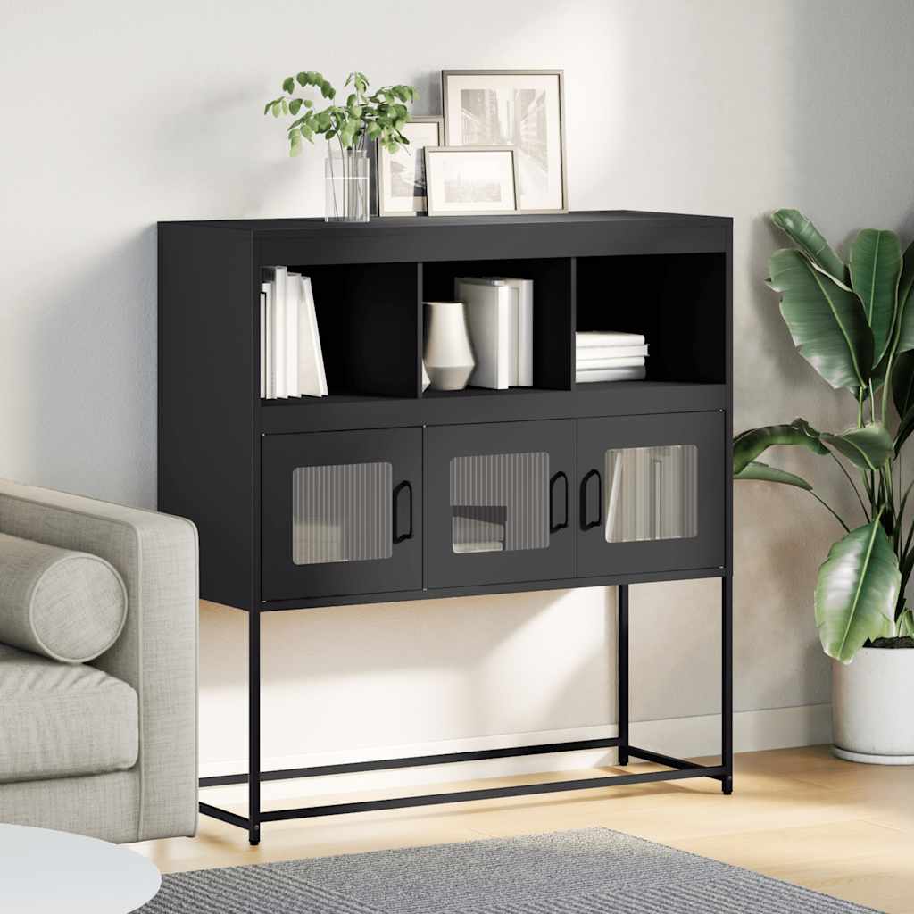 vidaXL Dulap, negru, 100,5x39x107 cm, oțel laminat la rece