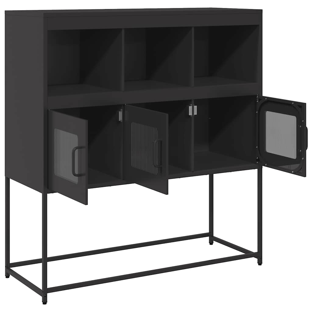 vidaXL Dulap, negru, 100,5x39x107 cm, oțel laminat la rece