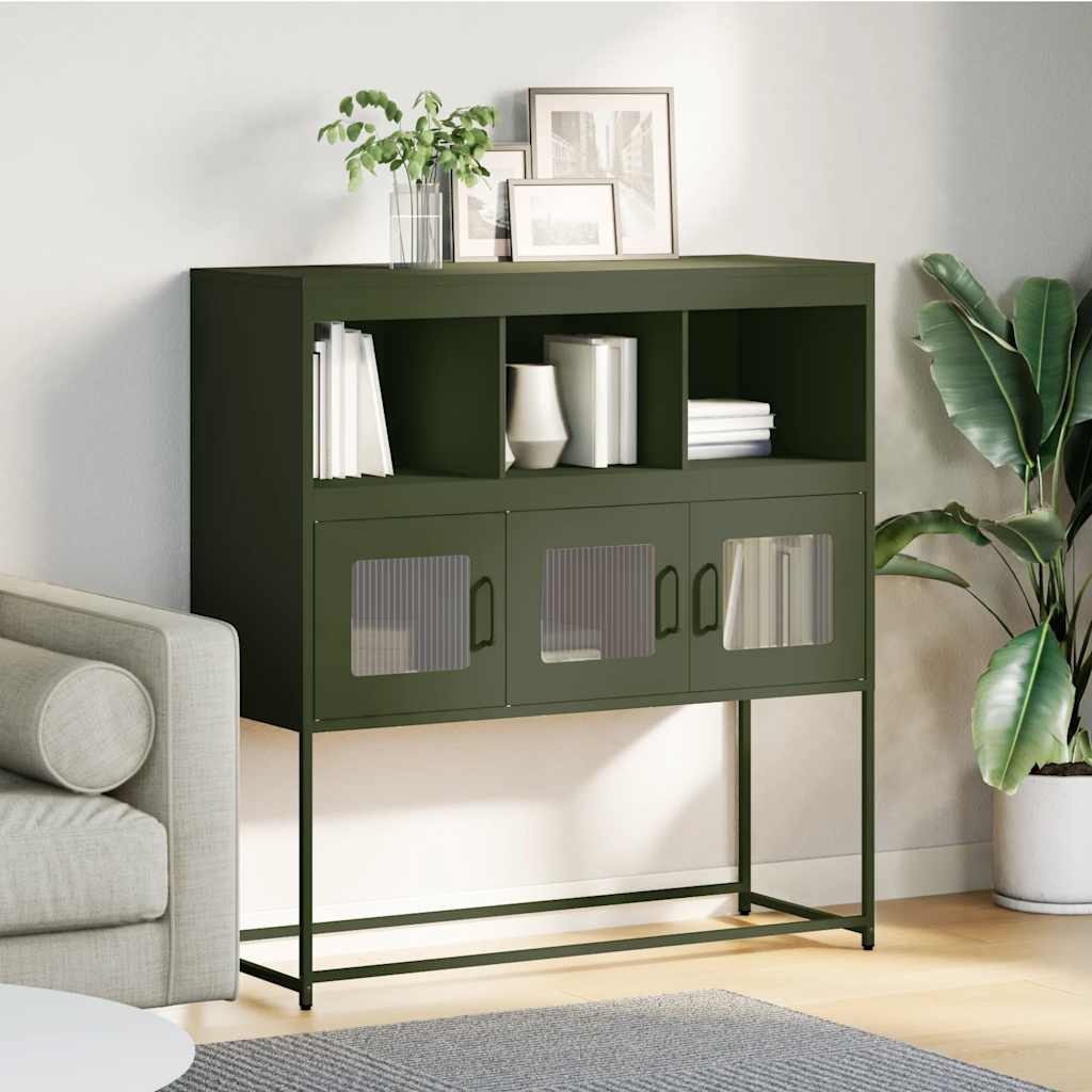 vidaXL Dulap, verde măsliniu, 100,5x39x107 cm, oțel laminat la rece