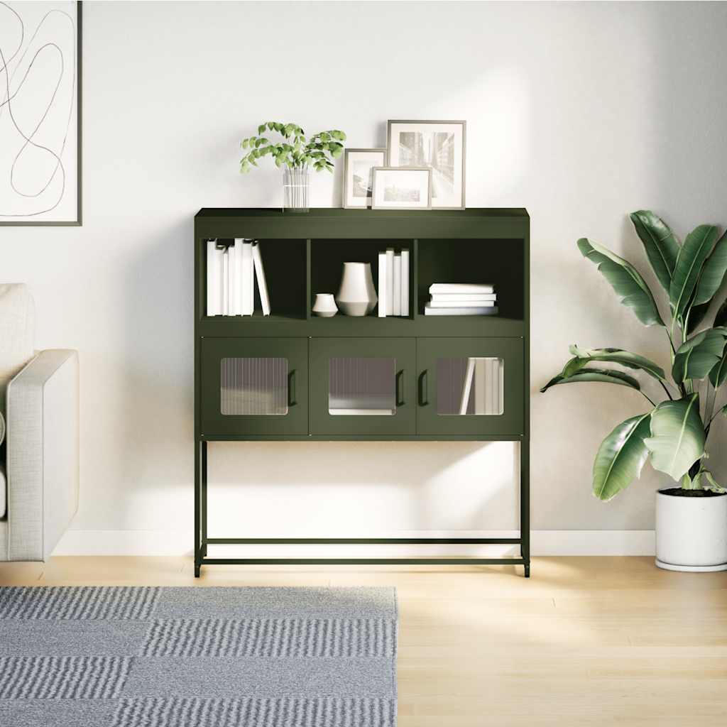 vidaXL Dulap, verde măsliniu, 100,5x39x107 cm, oțel laminat la rece