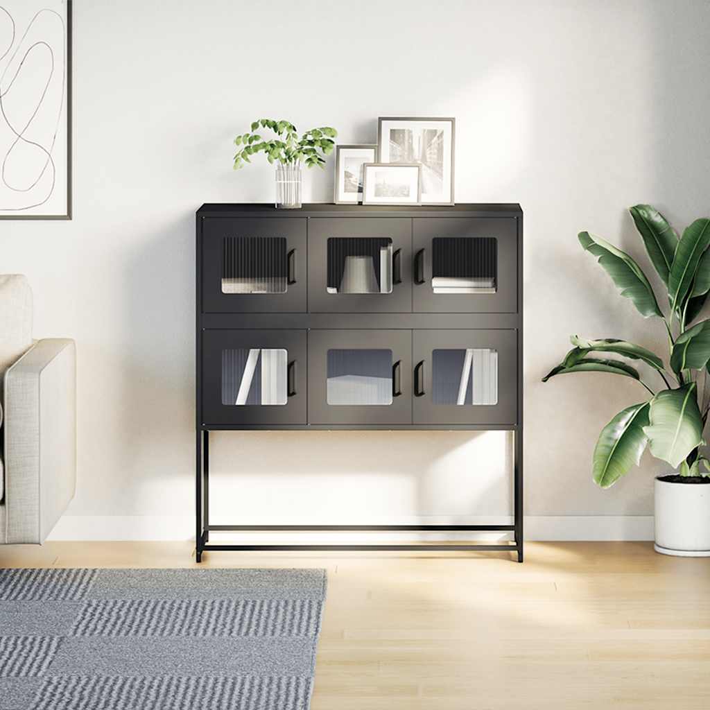 vidaXL Dulap, negru, 100,5x39x107 cm, oțel laminat la rece