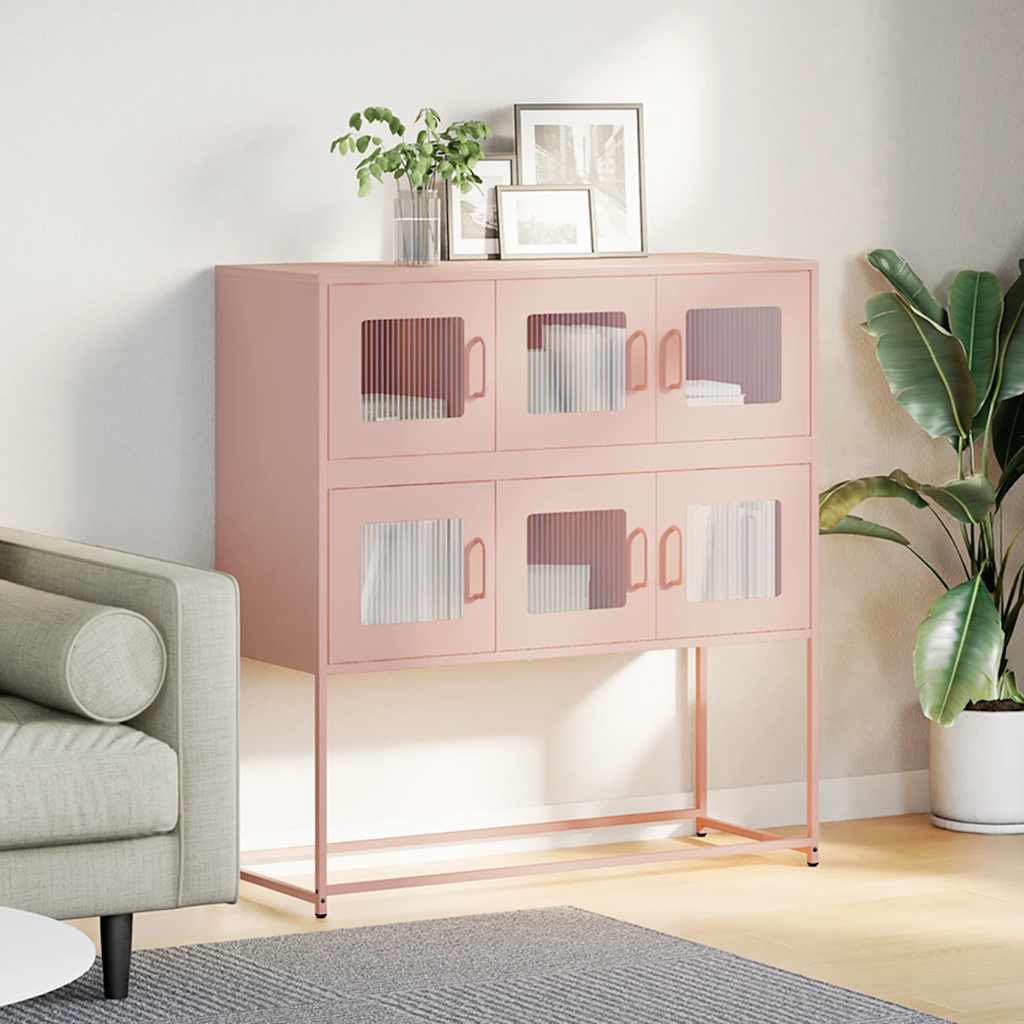 vidaXL Dulap, roz, 100,5x39x107 cm, oțel laminat la rece vidaXL Dulap, roz, 100,5x39x107 cm, oțel laminat la rece