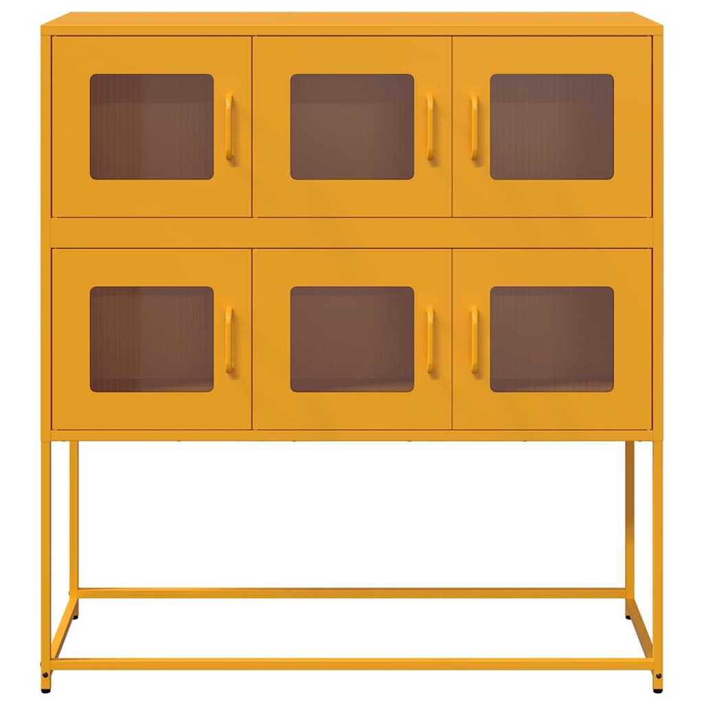 vidaXL Dulap, galben muștar, 100,5x39x107 cm, oțel laminat la rece vidaXL Dulap, galben muștar, 100,5x39x107 cm, oțel laminat la rece