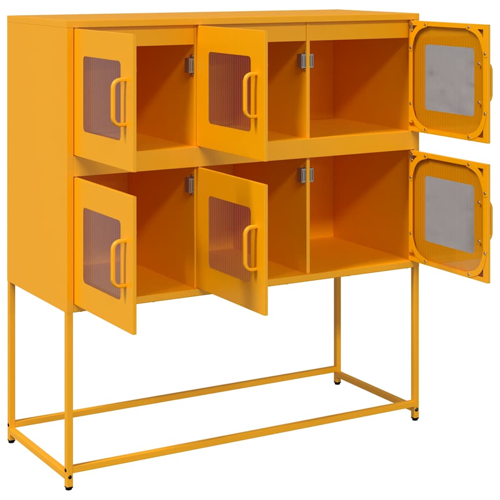 vidaXL Dulap, galben muștar, 100,5x39x107 cm, oțel laminat la rece vidaXL Dulap, galben muștar, 100,5x39x107 cm, oțel laminat la rece