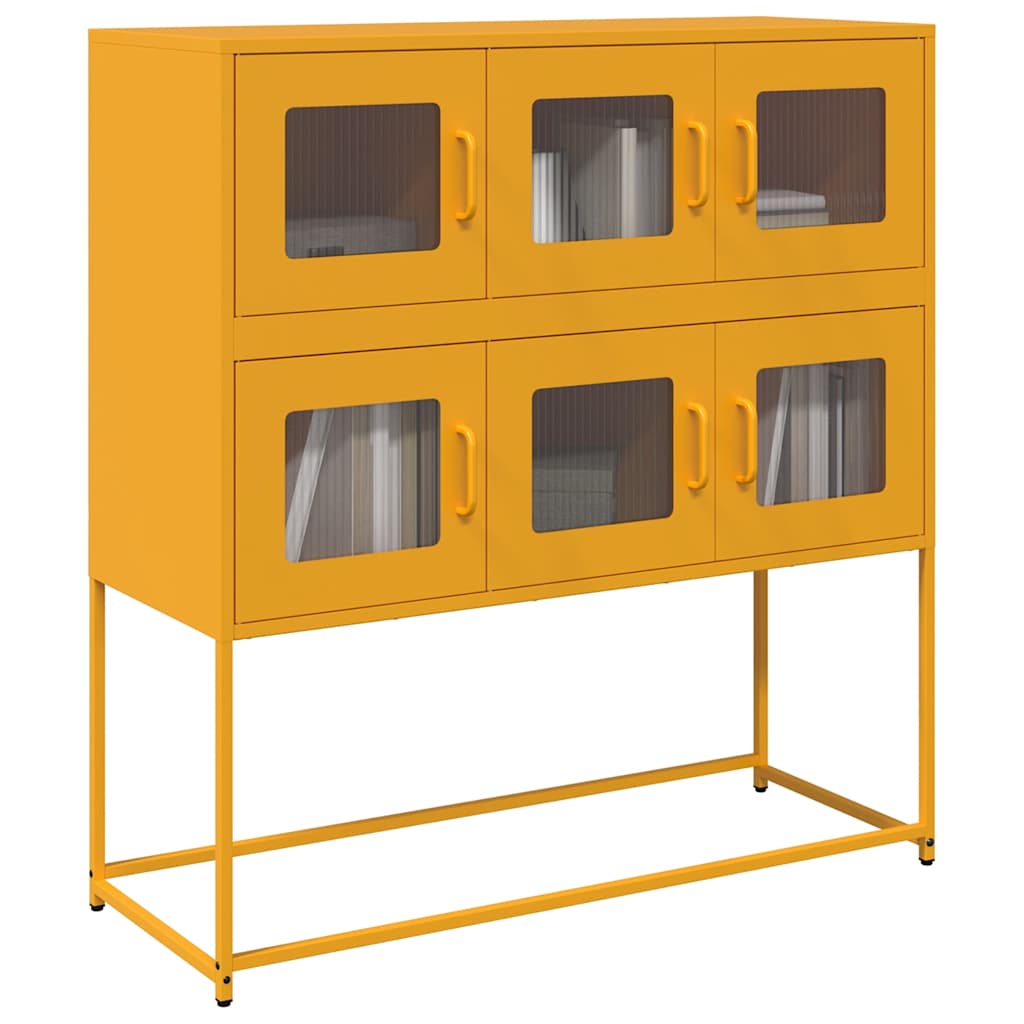 vidaXL Dulap, galben muștar, 100,5x39x107 cm, oțel laminat la rece vidaXL Dulap, galben muștar, 100,5x39x107 cm, oțel laminat la rece