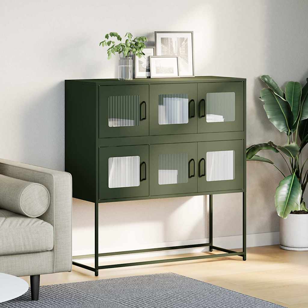 vidaXL Dulap, verde măsliniu, 100,5x39x107 cm, oțel laminat la rece