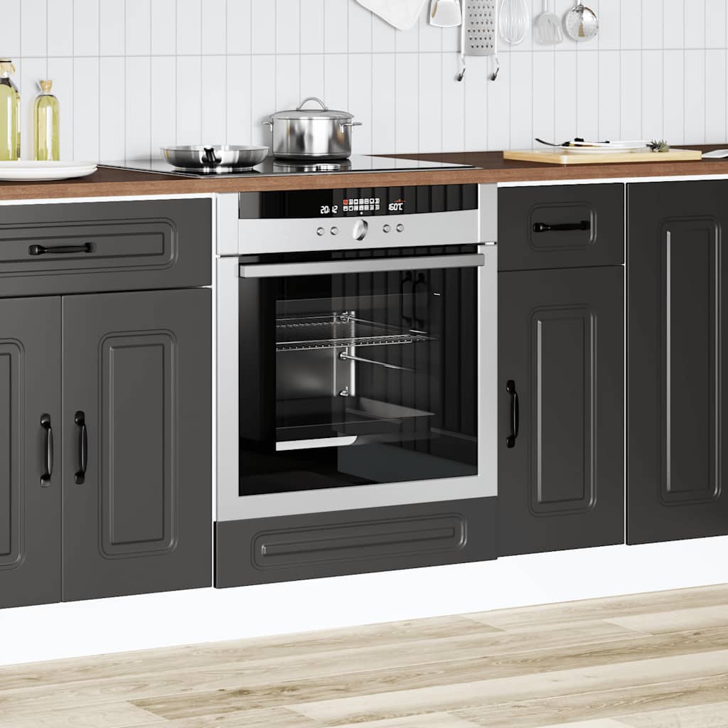 vidaXL Dulap pentru cuptor „Kalmar” din lemn negru prelucrat