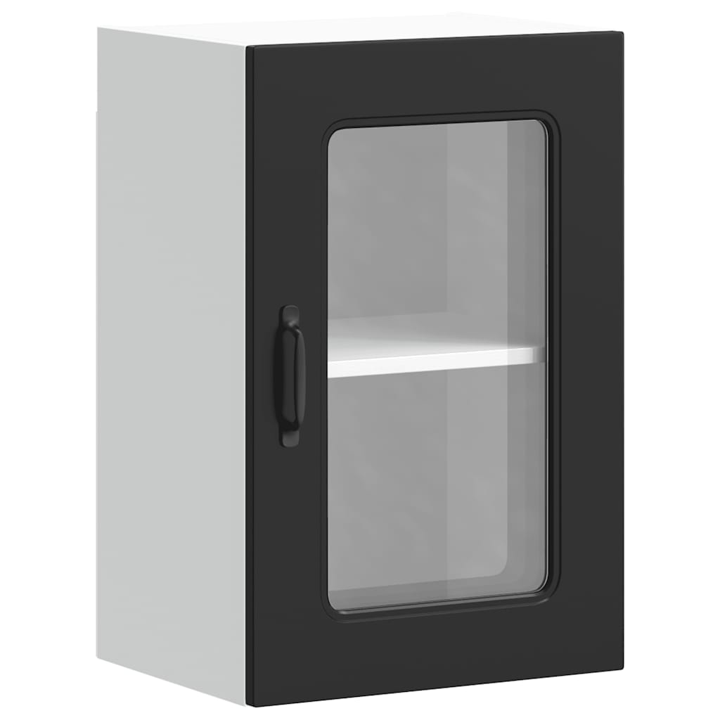 vidaXL Dulap de bucătărie cu ușă din sticlă „Kalmar” din lemn negru