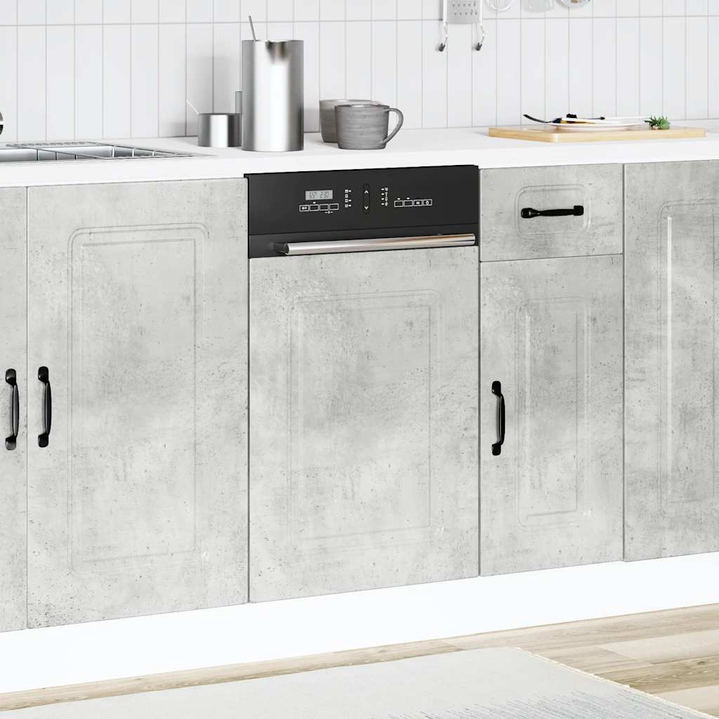 vidaXL Panou pentru mașină de spălat vase Beton Gri Lemn prelucrat