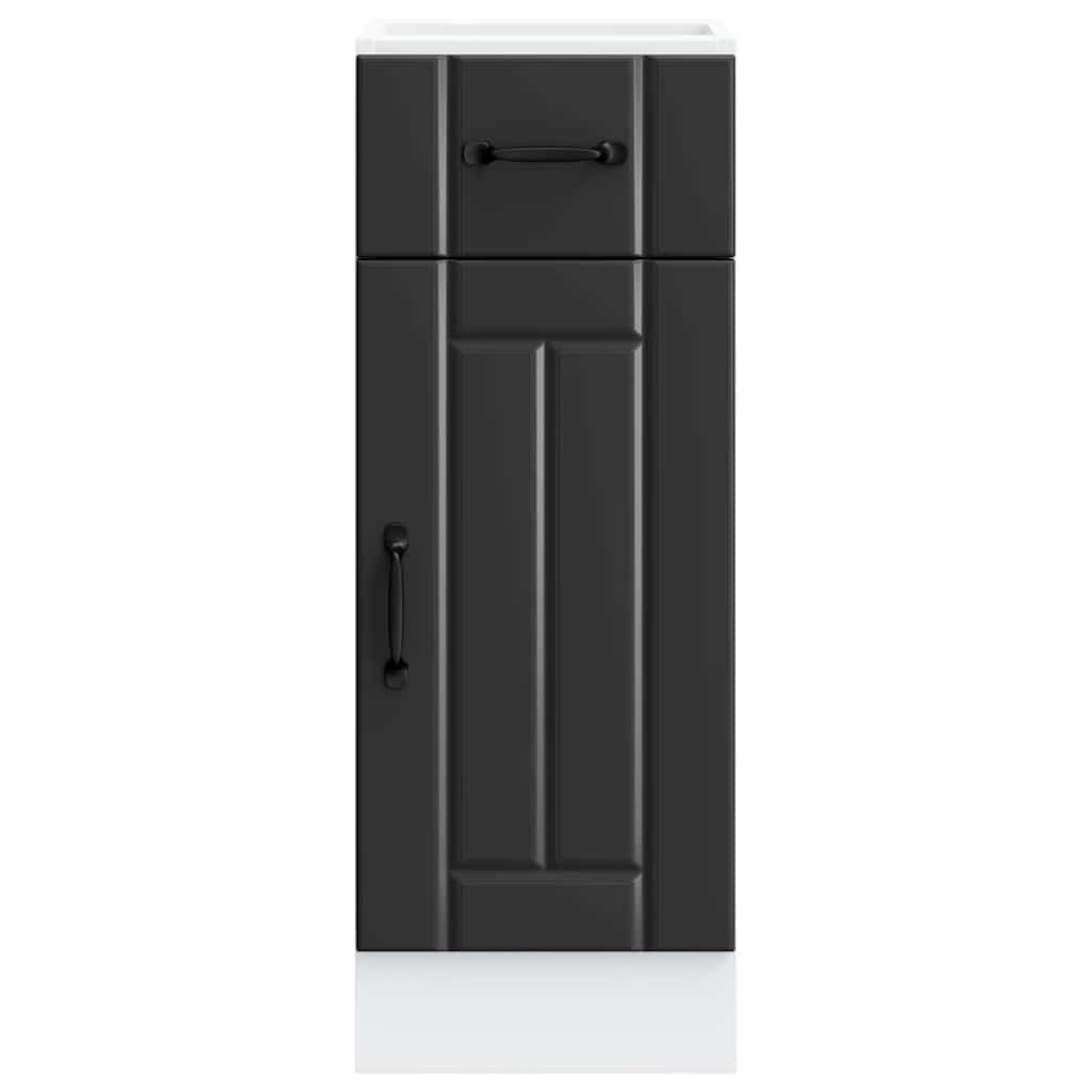 vidaXL Dulap de bază de bucătărie „Lucca” din lemn negru prelucrat vidaXL Dulap de bază de bucătărie „Lucca” din lemn negru prelucrat
