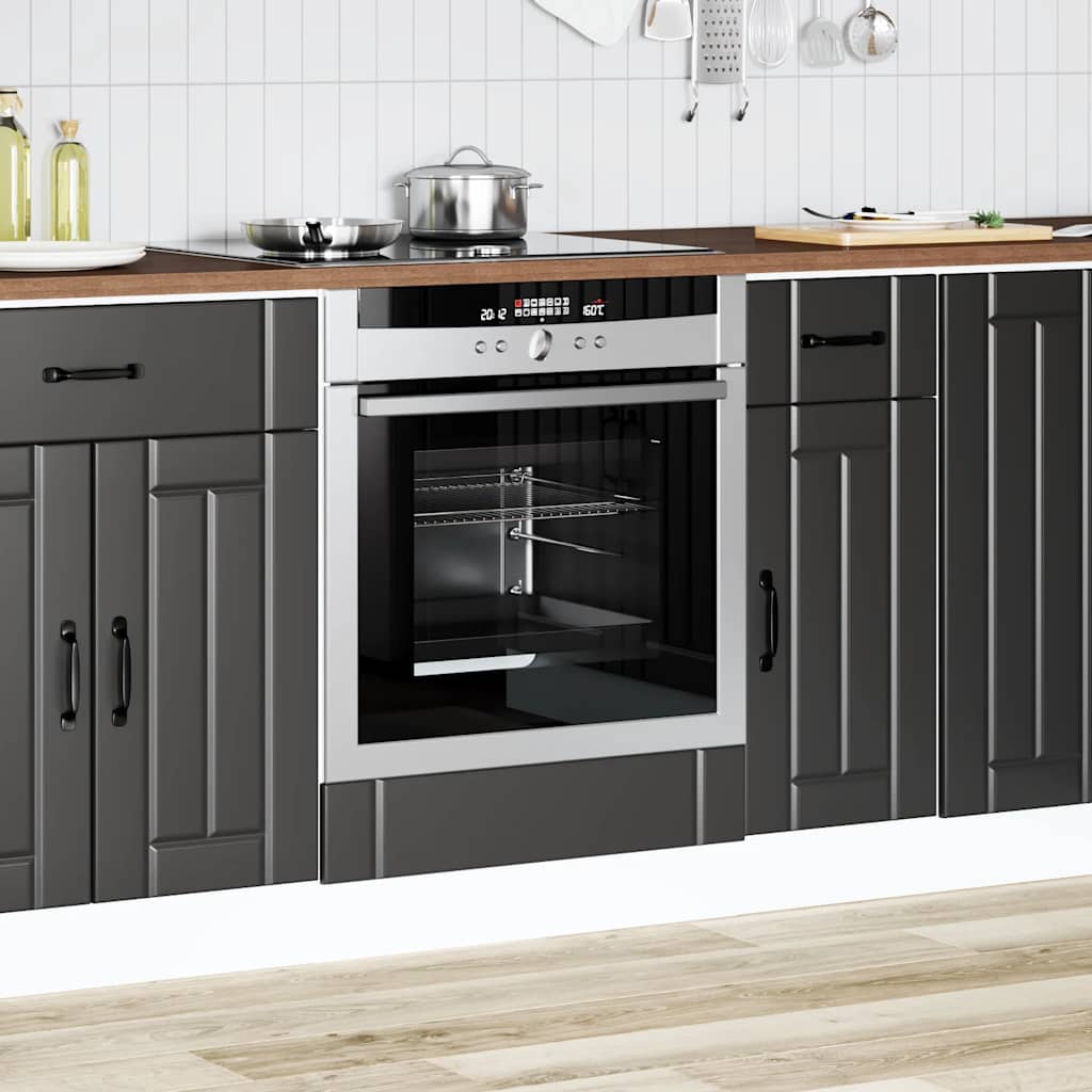 vidaXL Dulap pentru cuptor „Lucca” lemn negru prelucrat vidaXL Dulap pentru cuptor „Lucca” lemn negru prelucrat
