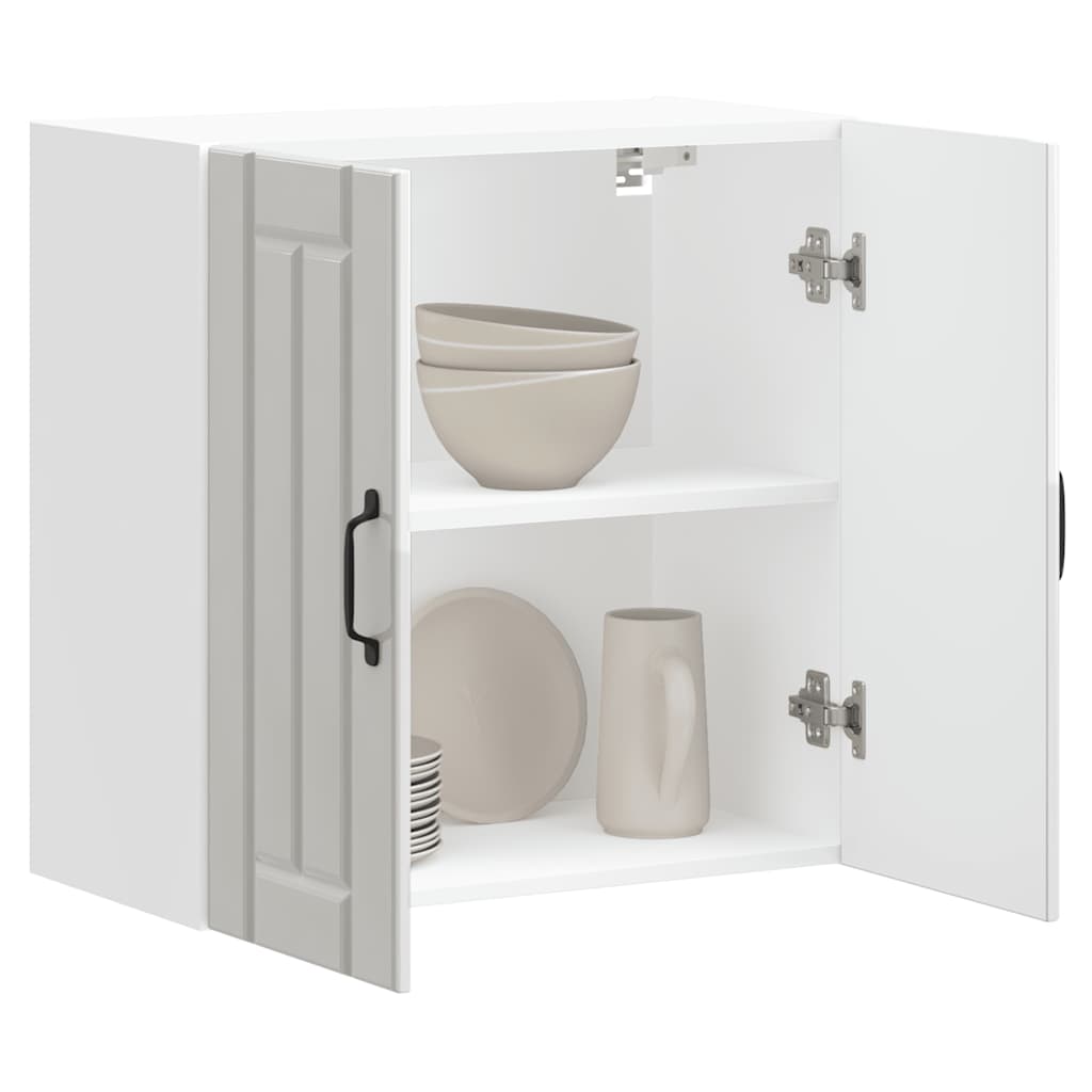 vidaXL Dulap de bucatarie "Lucca" din lemn prelucrat alb lucios