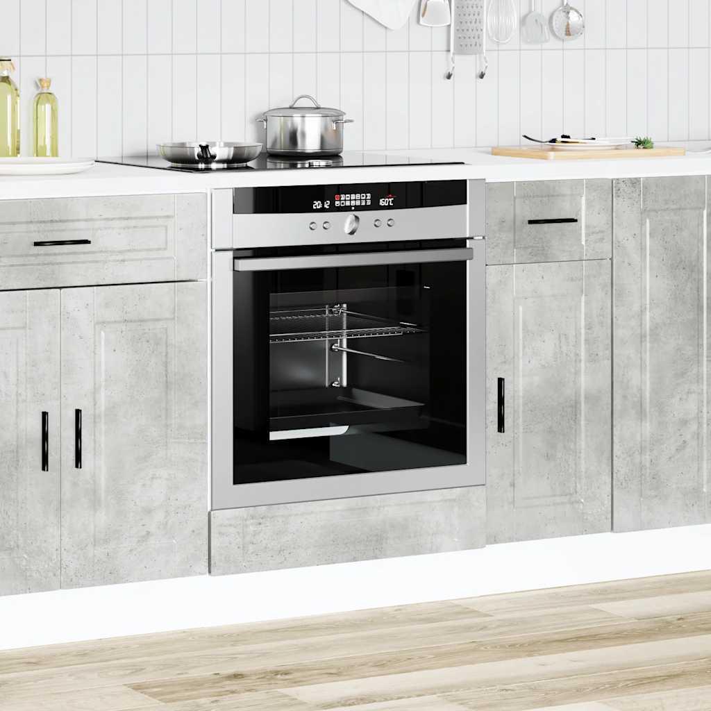 vidaXL Dulap pentru cuptor „Porto” Lemn prelucrat gri beton