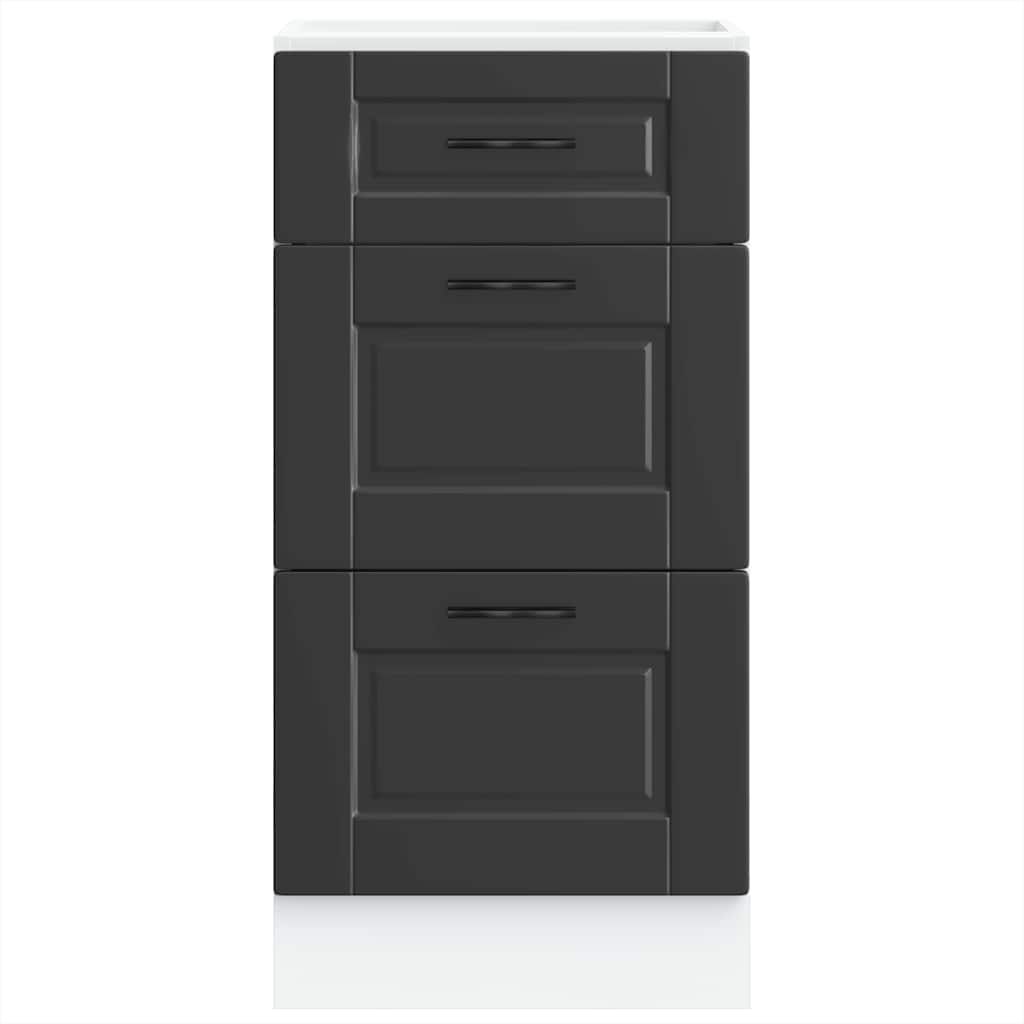 vidaXL Dulap de bază de bucătărie „Porto” din lemn negru prelucrat