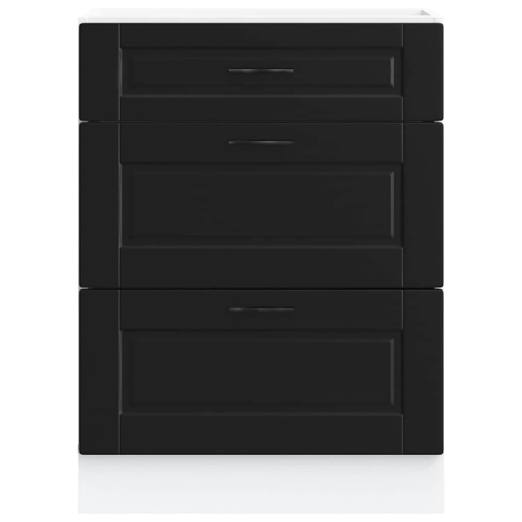 vidaXL Dulap de bază de bucătărie „Porto” din lemn negru prelucrat