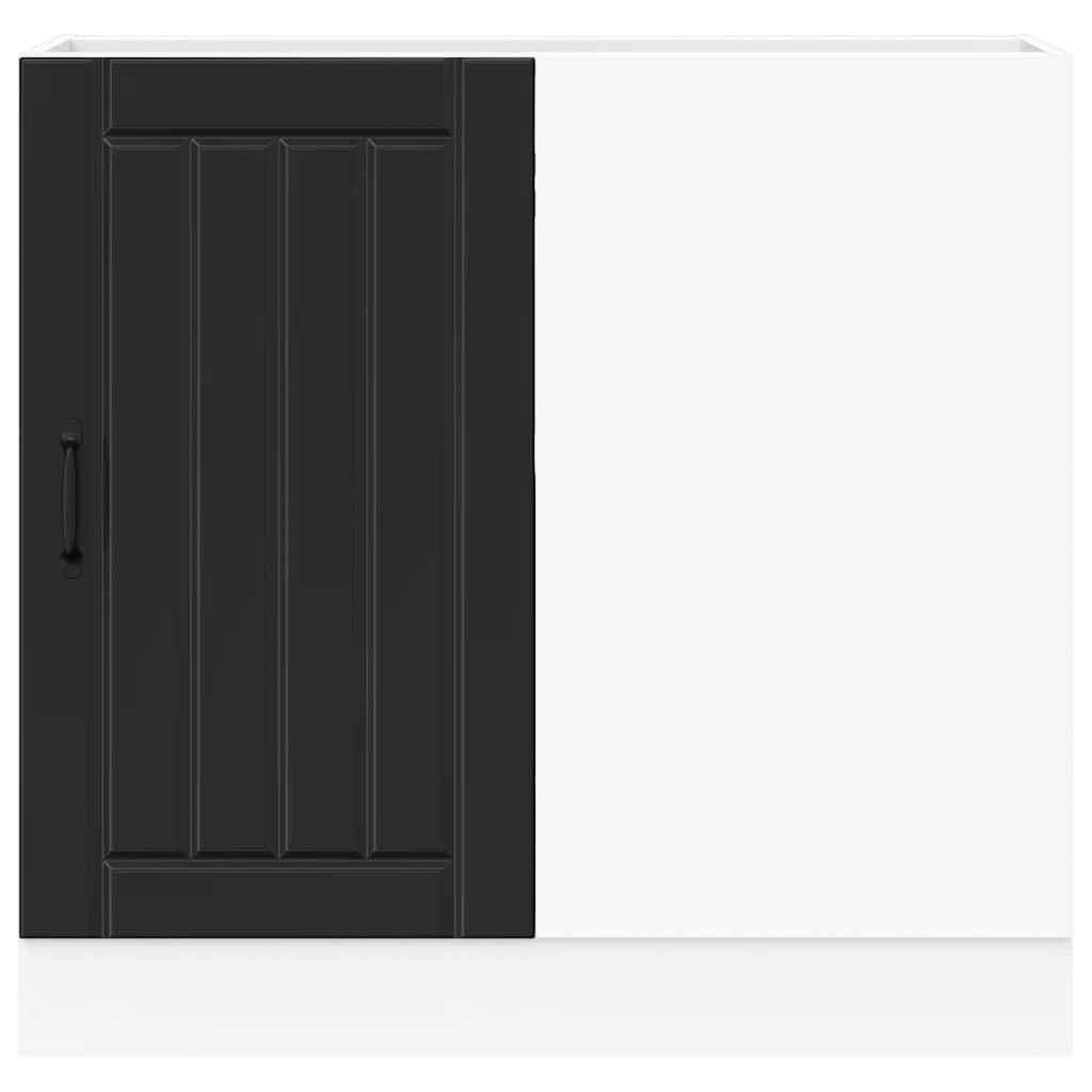 vidaXL Dulap de bază pentru bucătărie „Lucca” din lemn prelucrat negru