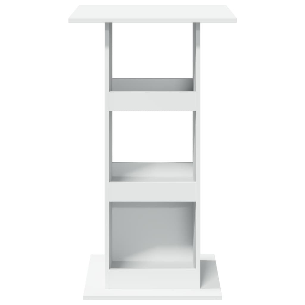 vidaXL Masă de bar cu depozitare, alb, 60x60x102 cm, lemn prelucrat vidaXL Masă de bar cu depozitare, alb, 60x60x102 cm, lemn prelucrat