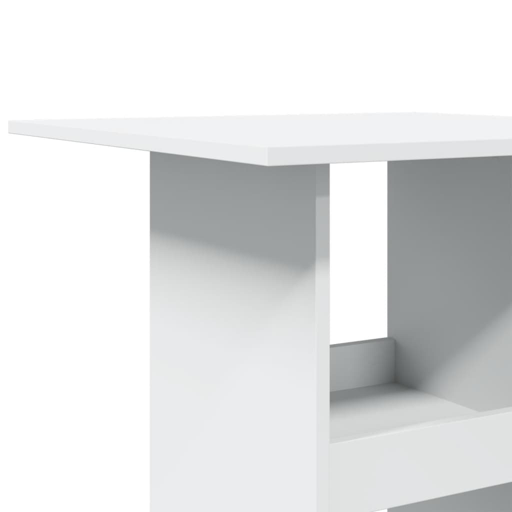 vidaXL Masă de bar cu depozitare, alb, 60x60x102 cm, lemn prelucrat vidaXL Masă de bar cu depozitare, alb, 60x60x102 cm, lemn prelucrat