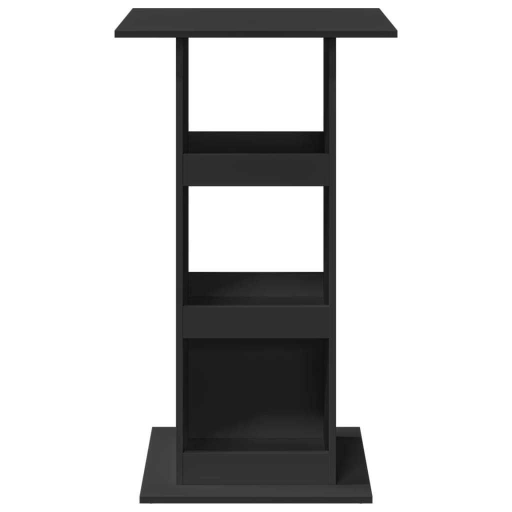 vidaXL Masă de bar cu depozitare, negru, 60x60x102 cm, lemn prelucrat vidaXL Masă de bar cu depozitare, negru, 60x60x102 cm, lemn prelucrat