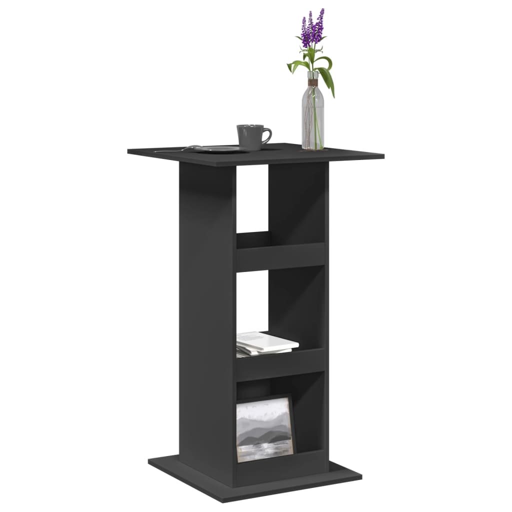 vidaXL Masă de bar cu depozitare, negru, 60x60x102 cm, lemn prelucrat vidaXL Masă de bar cu depozitare, negru, 60x60x102 cm, lemn prelucrat