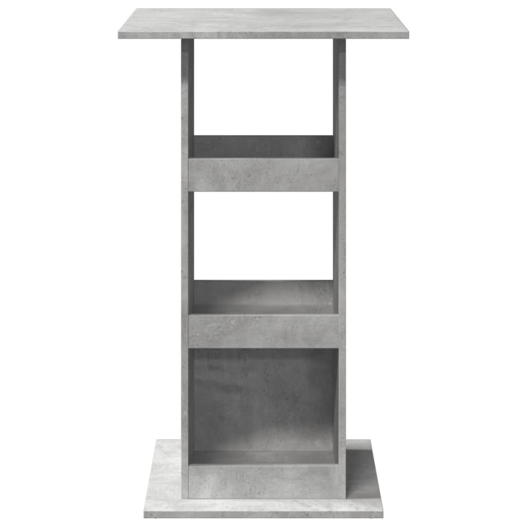 vidaXL Masă bar cu depozitare, gri beton, 60x60x102 cm, lemn prelucrat vidaXL Masă bar cu depozitare, gri beton, 60x60x102 cm, lemn prelucrat