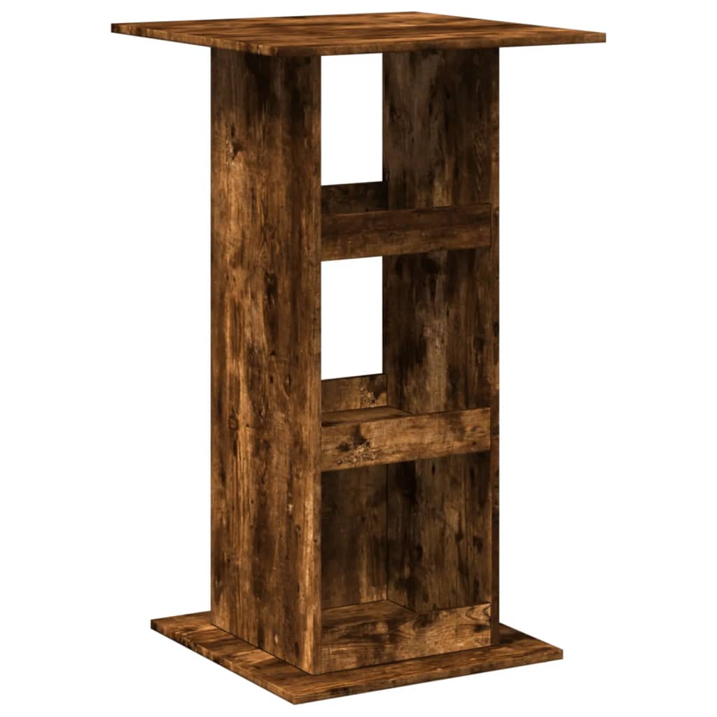 vidaXL Masă bar cu depozitare, stejar fumuriu, 60x60x102 cm, lemn vidaXL Masă bar cu depozitare, stejar fumuriu, 60x60x102 cm, lemn
