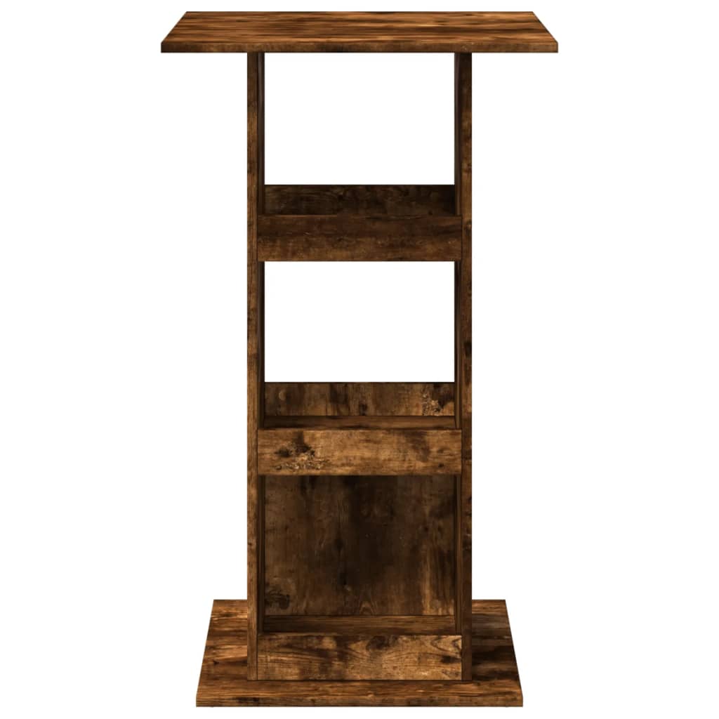 vidaXL Masă bar cu depozitare, stejar fumuriu, 60x60x102 cm, lemn vidaXL Masă bar cu depozitare, stejar fumuriu, 60x60x102 cm, lemn
