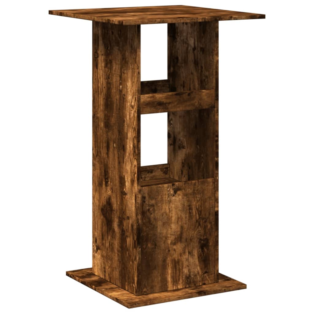 vidaXL Masă bar cu depozitare, stejar fumuriu, 60x60x102 cm, lemn vidaXL Masă bar cu depozitare, stejar fumuriu, 60x60x102 cm, lemn
