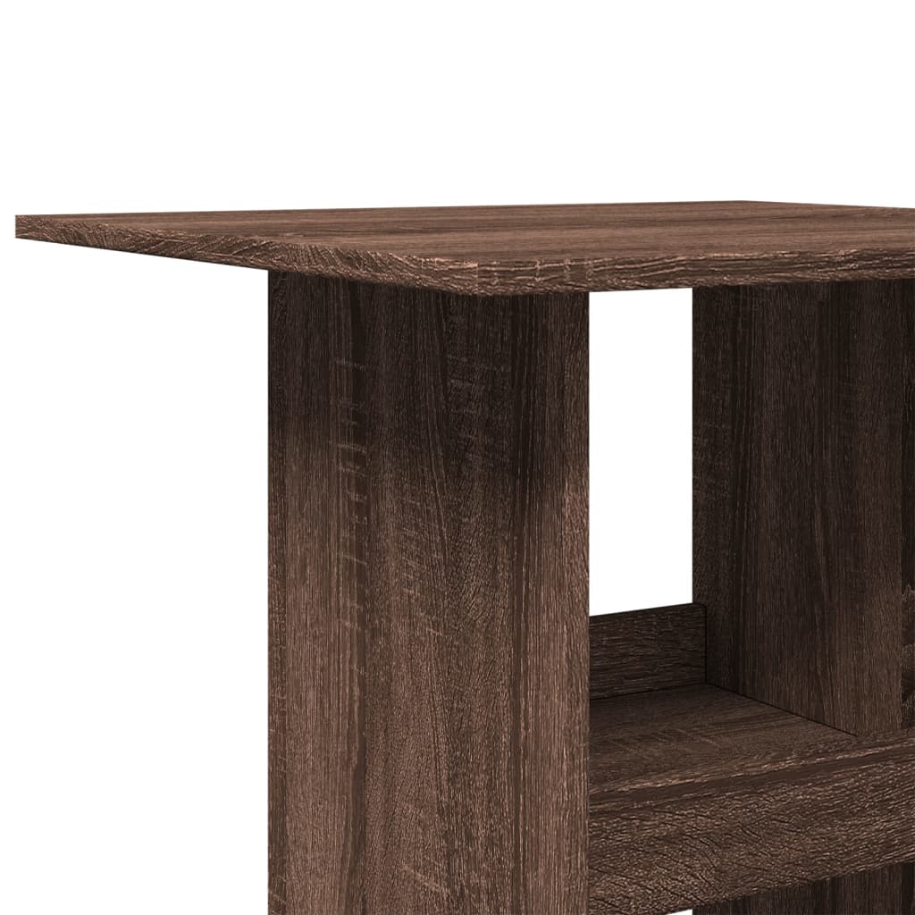 vidaXL Masă bar cu depozitare stejar maro 60x60x102 cm lemn prelucrat vidaXL Masă bar cu depozitare stejar maro 60x60x102 cm lemn prelucrat