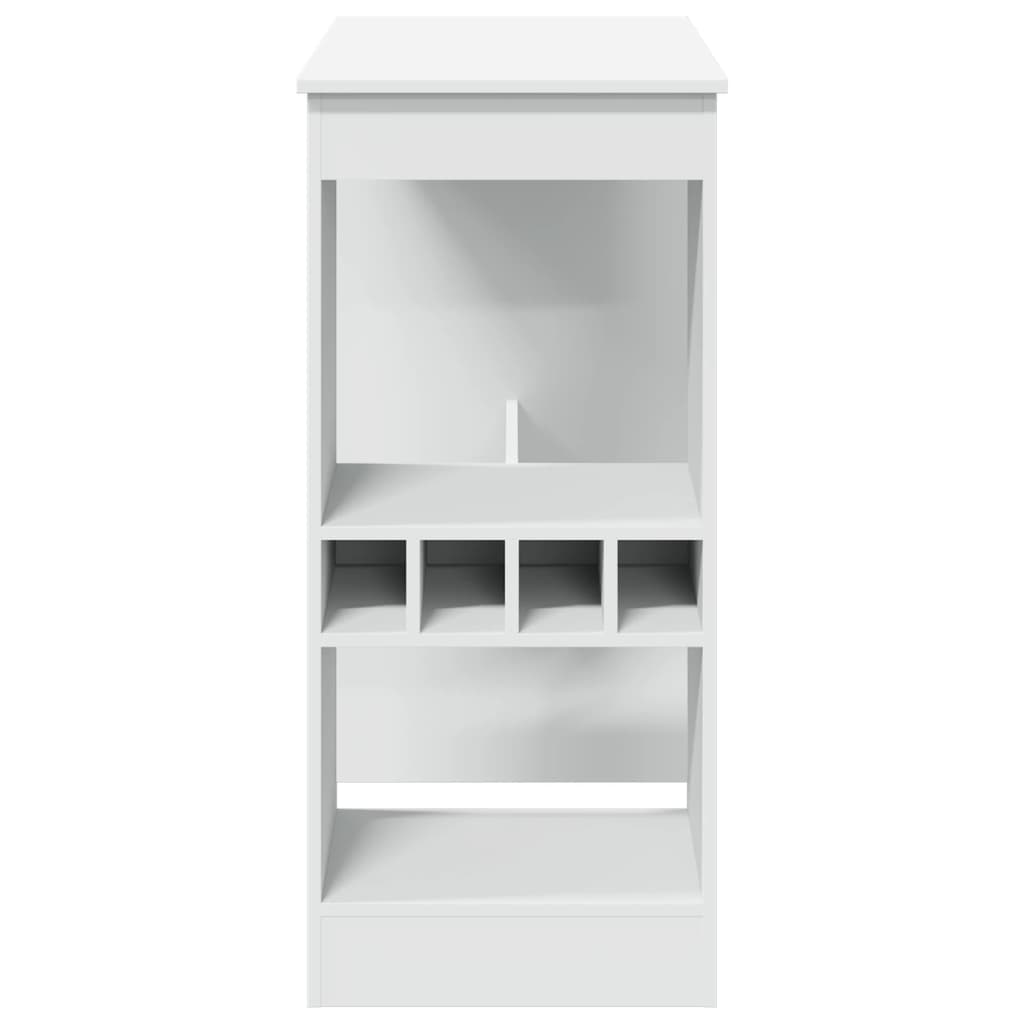 vidaXL Masă de bar cu raft, alb, 90x47,5x103,5 cm, lemn prelucrat
