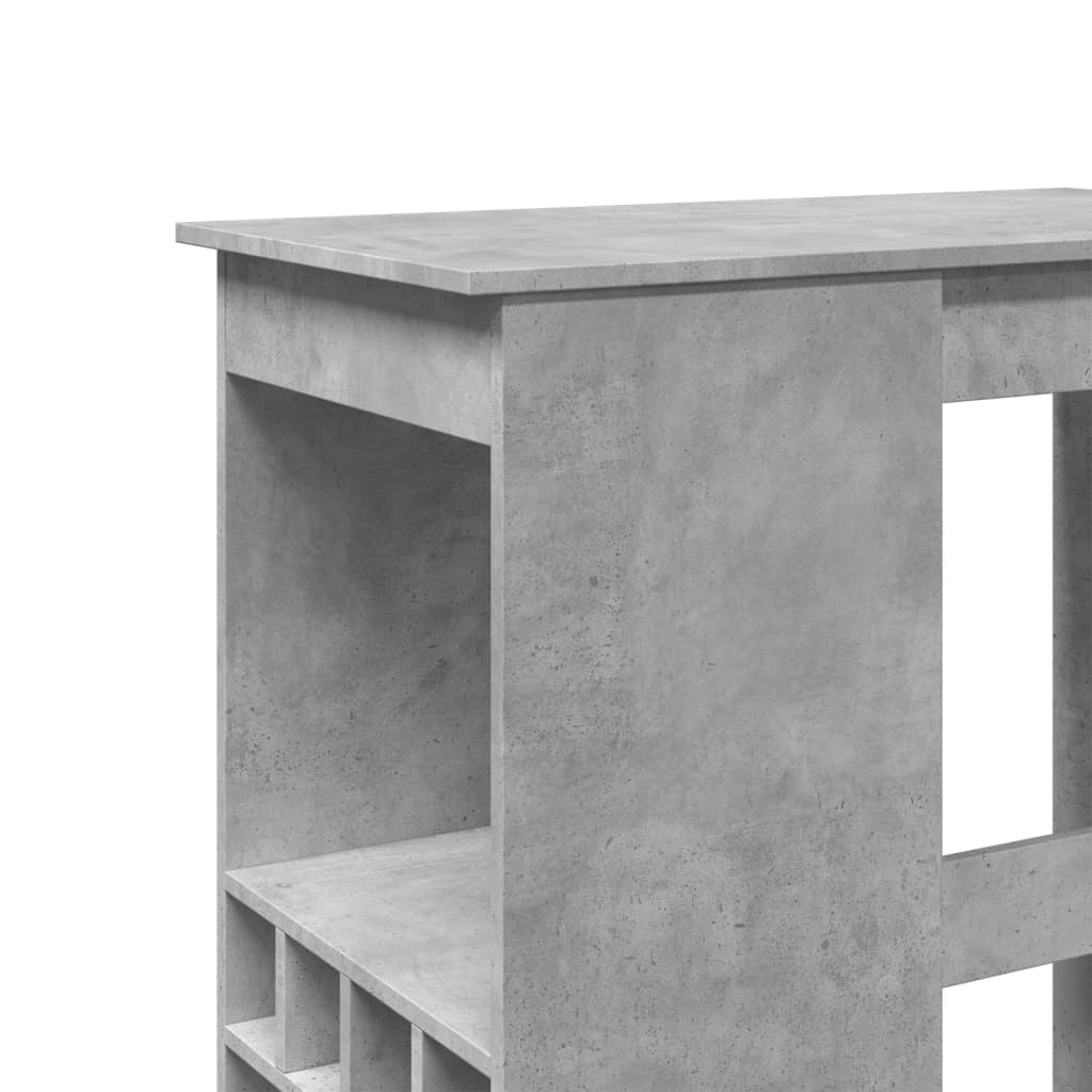 vidaXL Masă de bar cu raft gri beton 90x47,5x103,5 cm lemn prelucrat