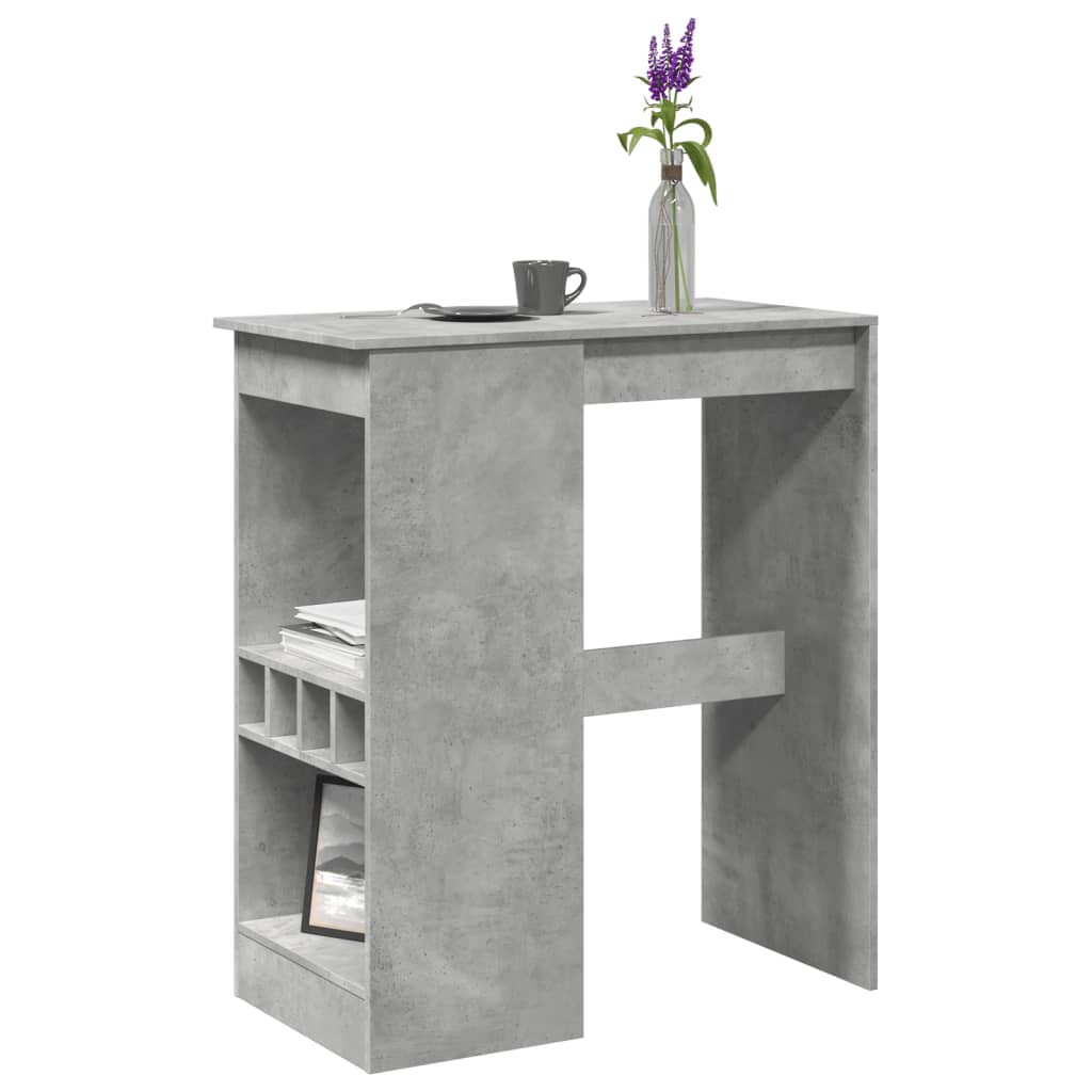 vidaXL Masă de bar cu raft gri beton 90x47,5x103,5 cm lemn prelucrat