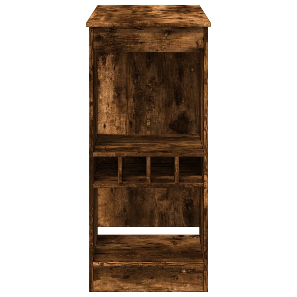 vidaXL Masă bar cu raft stejar fumuriu 90x47,5x103,5 cm lemn prelucrat vidaXL Masă bar cu raft stejar fumuriu 90x47,5x103,5 cm lemn prelucrat