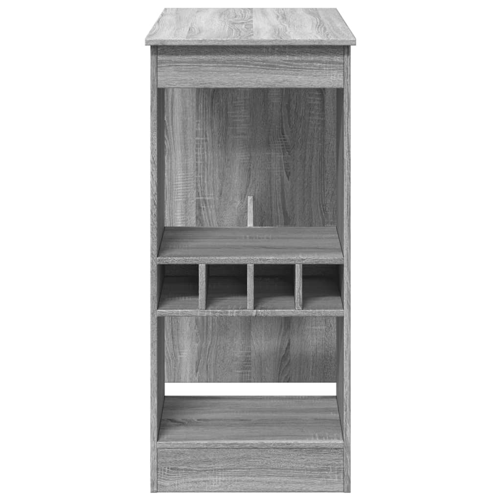 vidaXL Masă bar cu rafturi gri sonoma 90x47,5x103,5 cm lemn prelucrat vidaXL Masă bar cu rafturi gri sonoma 90x47,5x103,5 cm lemn prelucrat