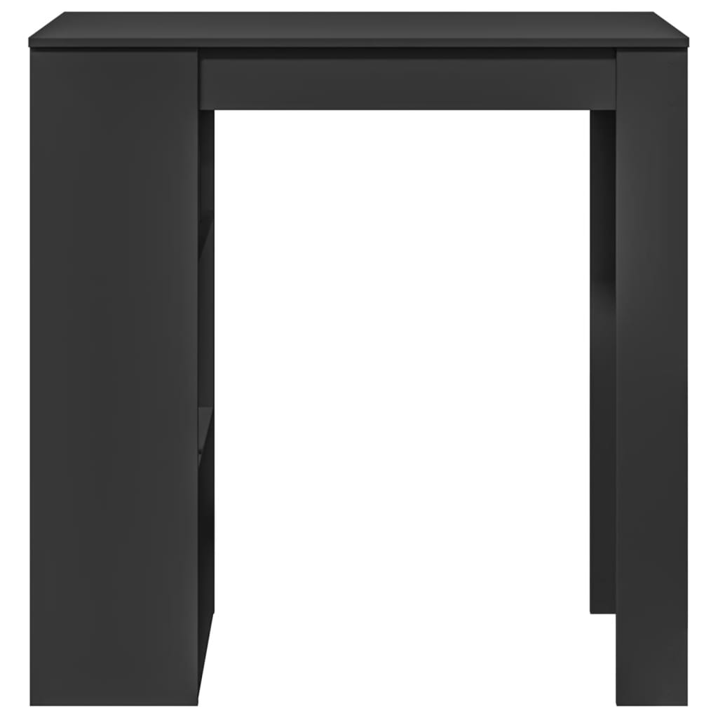 vidaXL Masă de bar cu rafturi, negru, 102x50x103,5 cm, lemn prelucrat