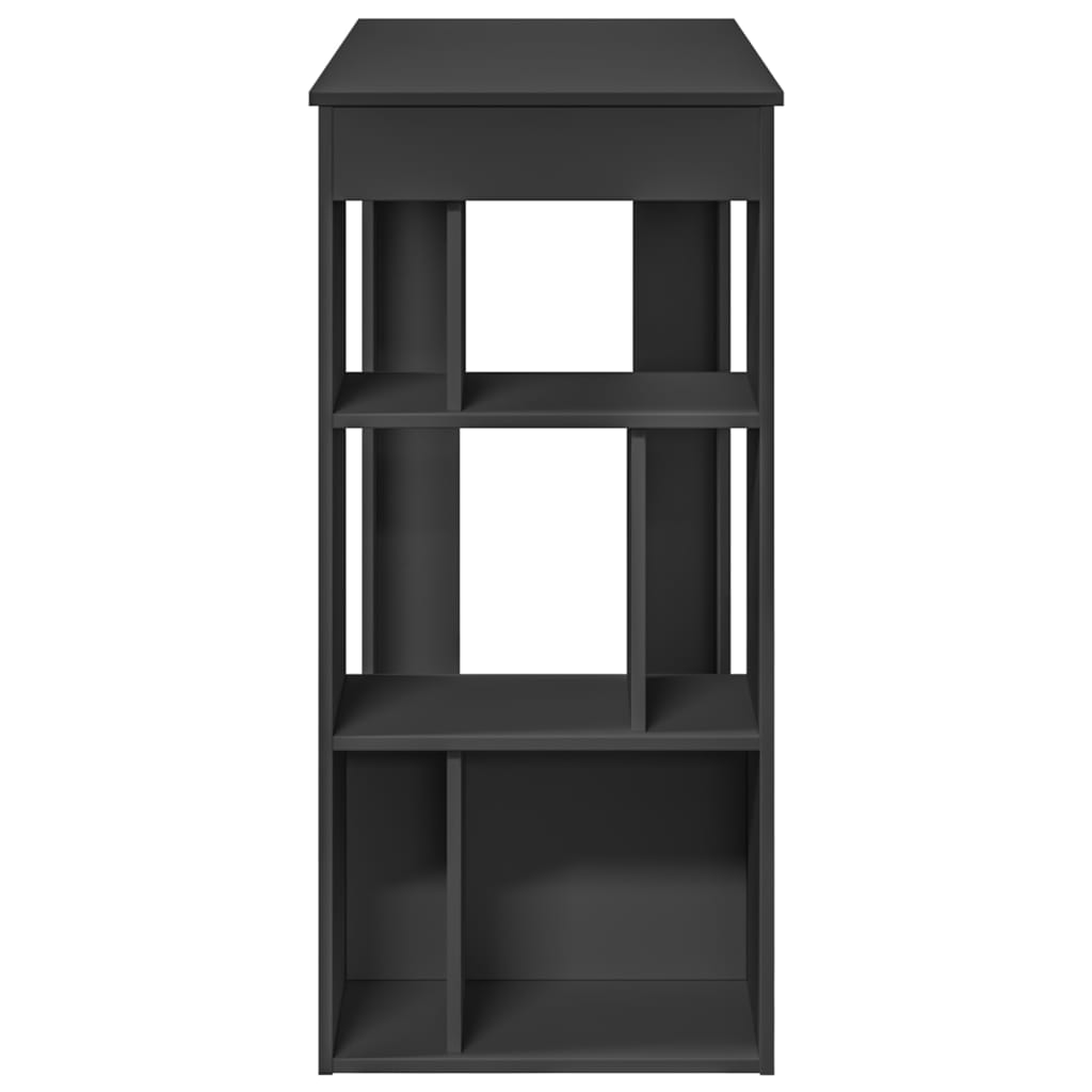 vidaXL Masă de bar cu rafturi, negru, 102x50x103,5 cm, lemn prelucrat