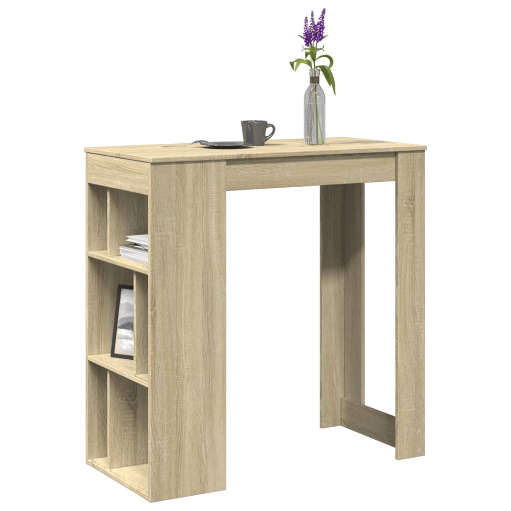 vidaXL Masă de bar cu rafturi, stejar sonoma, 102x50x103,5 cm, lemn vidaXL Masă de bar cu rafturi, stejar sonoma, 102x50x103,5 cm, lemn