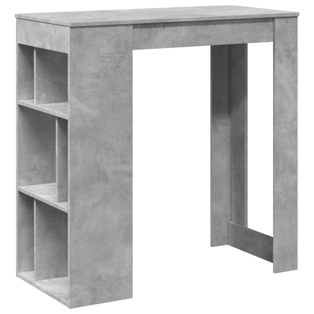 vidaXL Masă de bar cu raft, gri beton, 102x50x103,5 cm, lemn prelucrat vidaXL Masă de bar cu raft, gri beton, 102x50x103,5 cm, lemn prelucrat