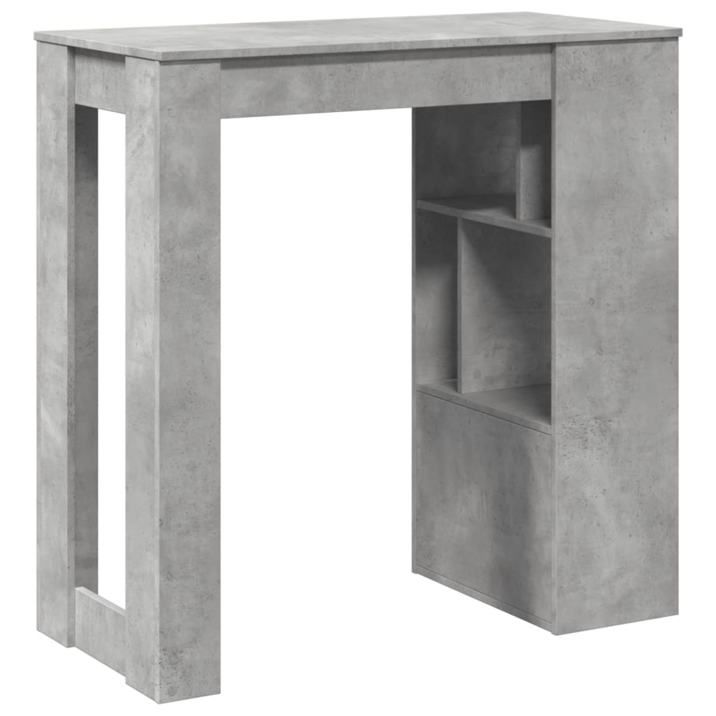 vidaXL Masă de bar cu raft, gri beton, 102x50x103,5 cm, lemn prelucrat vidaXL Masă de bar cu raft, gri beton, 102x50x103,5 cm, lemn prelucrat