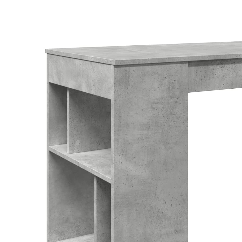 vidaXL Masă de bar cu raft, gri beton, 102x50x103,5 cm, lemn prelucrat vidaXL Masă de bar cu raft, gri beton, 102x50x103,5 cm, lemn prelucrat