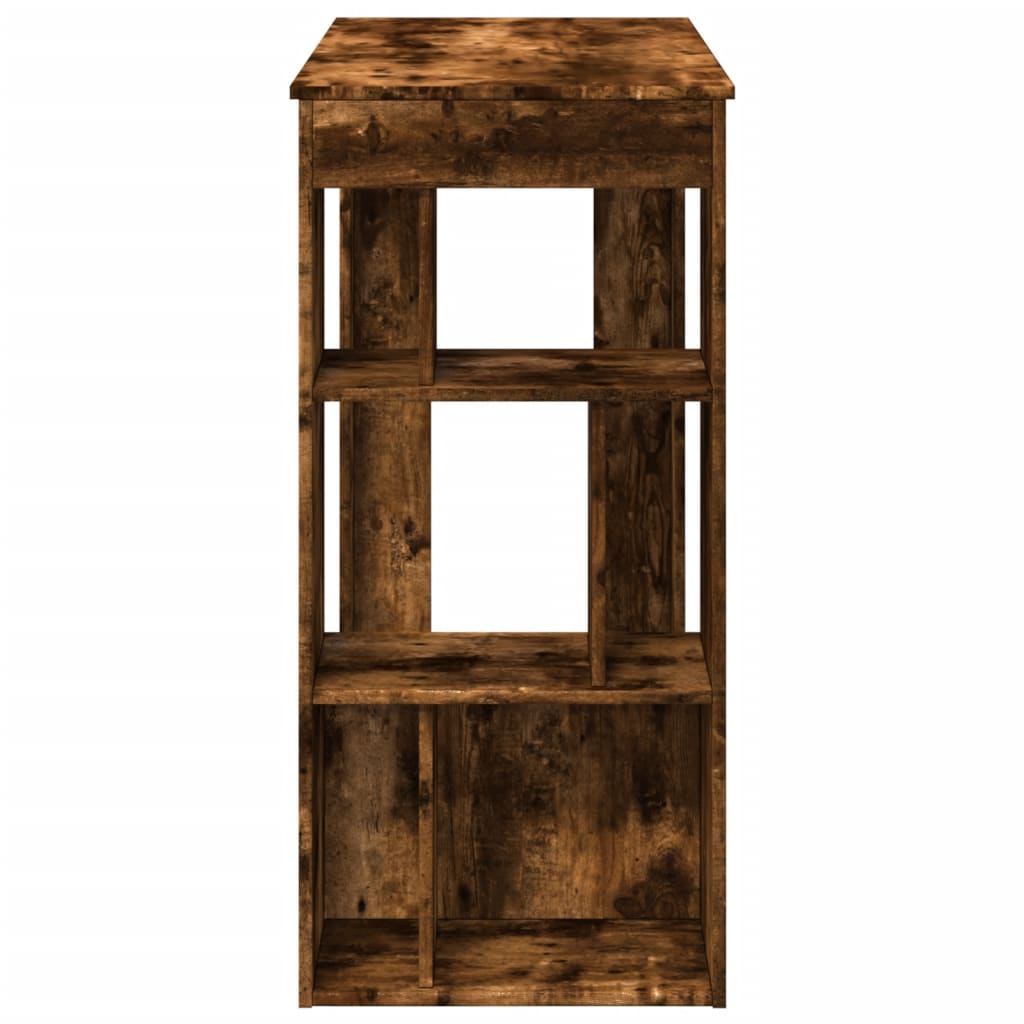 vidaXL Masă de bar cu rafturi, stejar fumuriu, 102x50x103,5 cm, lemn vidaXL Masă de bar cu rafturi, stejar fumuriu, 102x50x103,5 cm, lemn