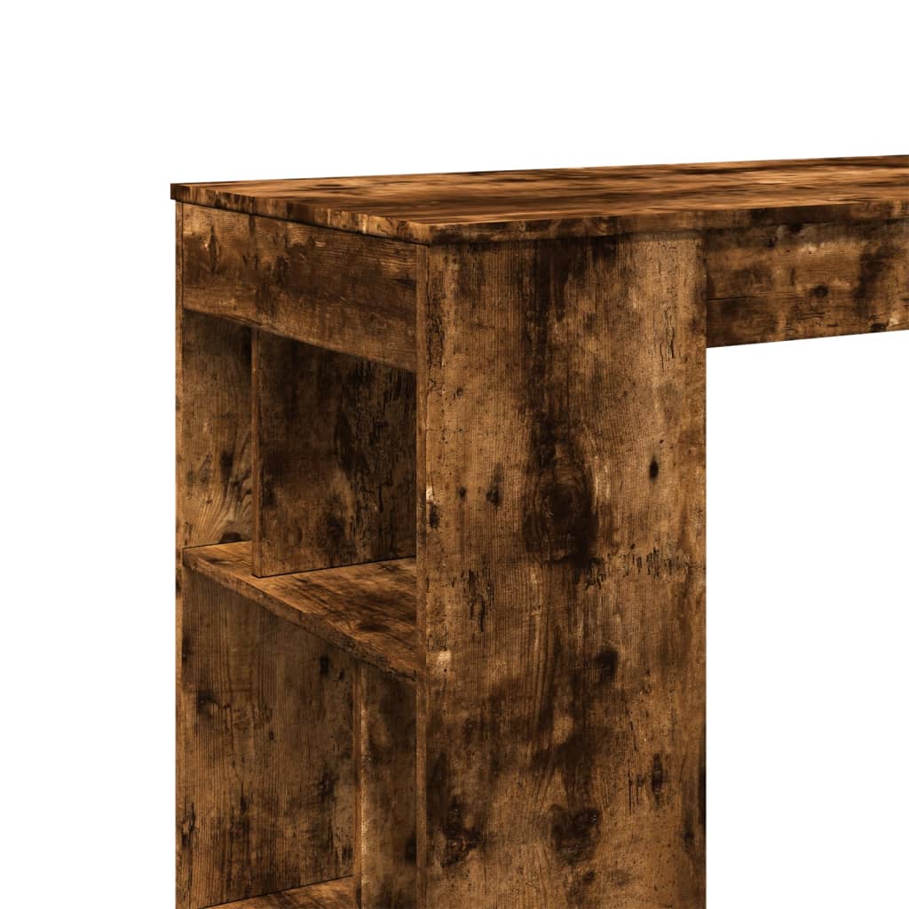 vidaXL Masă de bar cu rafturi, stejar fumuriu, 102x50x103,5 cm, lemn vidaXL Masă de bar cu rafturi, stejar fumuriu, 102x50x103,5 cm, lemn