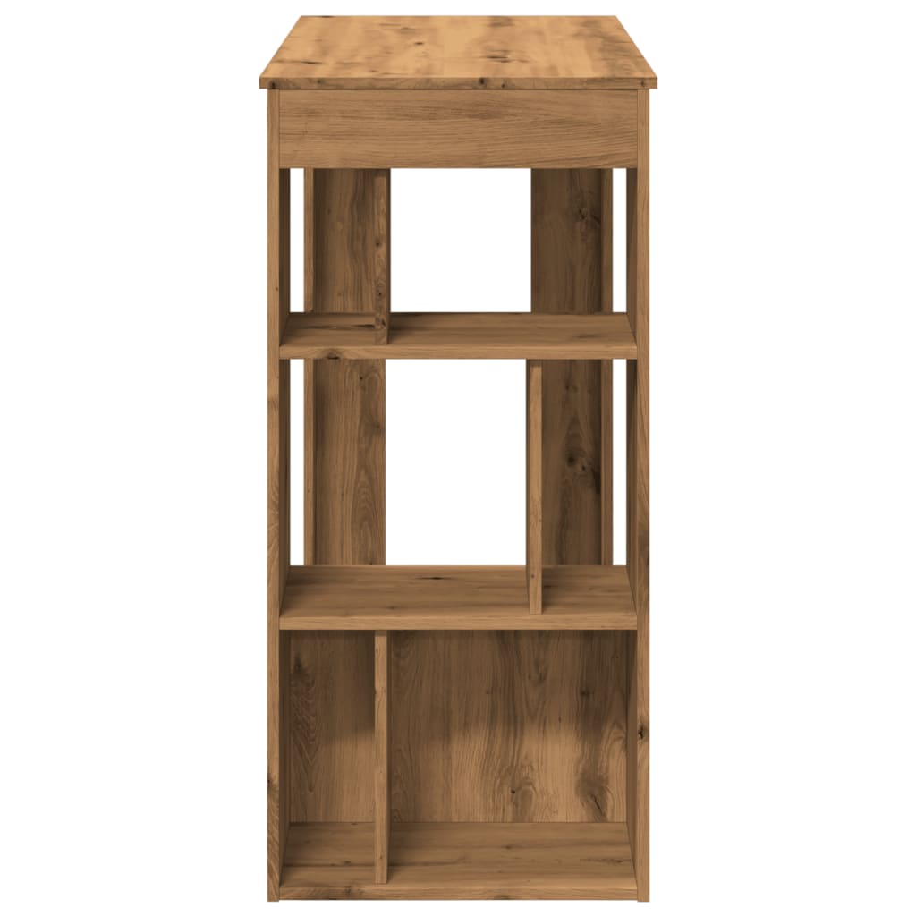 vidaXL Masă bar cu rafturi, stejar artizanal, 102x50x103,5 cm, lemn