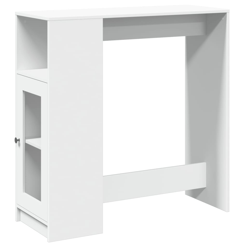 vidaXL Masă de bar cu rafturi, alb, 101x40x103,5 cm, lemn prelucrat vidaXL Masă de bar cu rafturi, alb, 101x40x103,5 cm, lemn prelucrat