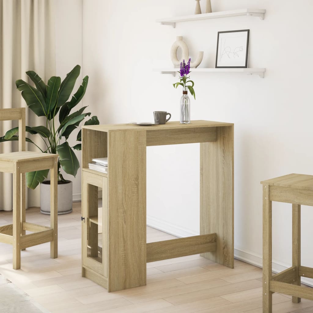 vidaXL Masă bar cu rafturi stejar sonoma 101x40x103,5cm lemn prelucrat